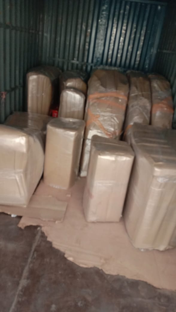 Carefully wrapped furniture